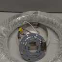 Modern Crystal Chandelier Dimmable LED 15.7" Ring Pendant Light Adjustable Round Chrome Crystal Chandelier Light Fixtures for Dining Room Living Room