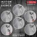 Delta Arvo 14 Series Chrome Bathtub Shower Faucet Set with In2ition 2-in-1 Dual Shower Head with Handheld Spray Combo, Valve Trim Kit, Chrome 144840-I (Valve Included)