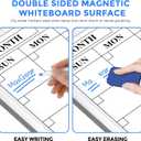 MaxGear Double Sided Magnetic Dry Erase Board Calendar, 36" x 24" | Aluminum Frame Whiteboard for Wall, Double-sided, Monthly Planner, 6 Markers & 6 Magnets included, Portable for Home, Office