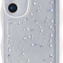 Glitter Case for Galaxy Note 20 Ultra, Cute Wave Frame Curly Shape Sparkly Shiny Cover, Samsung Galaxy Note 20 Ultra Bling Cover Stylish Durable Protective Case for Girls Women, Clear