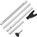 Compacts Door Security Rod Universals Rod for Apartment Doors Protecting Adjustable Extendable Stoppers (white set)