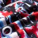 Men's Food Cars Print Shirts Hawaiian Short Sleeve Casual Tropical Funky Button Down Shirt (L)