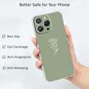 Green Flower Case Compatible with iPhone 13 Pro,Aesthetic Minimalist Botanical Pattern,Unique Trendy TPU Bumper Case for iPhone 13 Pro