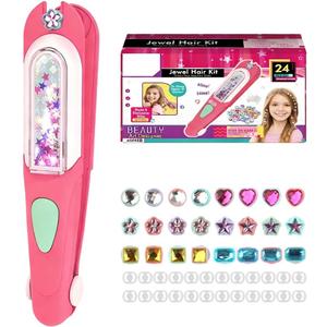 Cling Bling for Girls Hair, 2026 Upgraded Hair Gem Stamper Kit Glitter Bling Gem Stapler Reusable Shining Diamonds Styling Tool for Girls, Women, 1 Pack