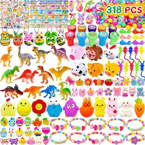 bider 318 pcs Easter Eggs with Toys inside Bulk filled Easter Basket Stuffers Egg Hunt Easter Party Favors for Kids Toddlers Boys Girls 100 pack