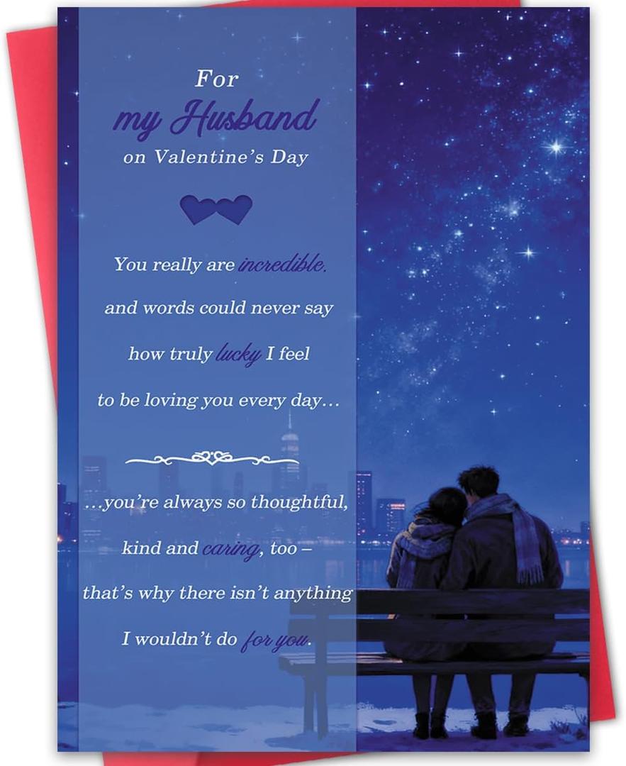 2 x Valentines Day Card for Husband,Poem Valentine's Day Gift for Husband from Wife