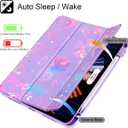  iPad Pro 11 Inch 4th / 3rd / 2nd / 1st Gen (2022 2021 2020 2018) Case -Built-in Pencil Holder Shockproof Cover Clear Transparent Back Shell with Auto Wake/Sleep, Fun Emotions Purple