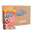 Kellogg's Frosted Flakes Breakfast Cereal, Kids Cereal, Family Breakfast, Family Size, Strawberry Milkshake (6 Boxes) (EXP 06/10/26)