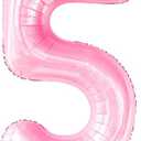 KatchOn, Giant Pink 5 Balloon Number - 40 Inch | Mylar Pink Number 5 Balloon | Pink Five Balloons, 5th Birthday Decorations Girl | Pink 5 Balloon For Happy Anniversary Decorations