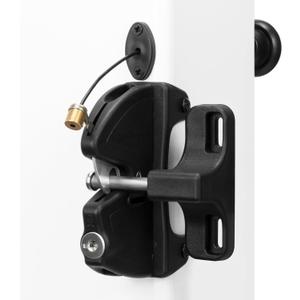 Key Lockable Two-Sided Gate Latch for Outdoor Fence, Operates 2 Side of The Gate for Square Frame Post, Rustproof Fence Latch Gate Lock for Metal, Wood, Vinyl Fence Gates, Gate Hardware, Black Finish