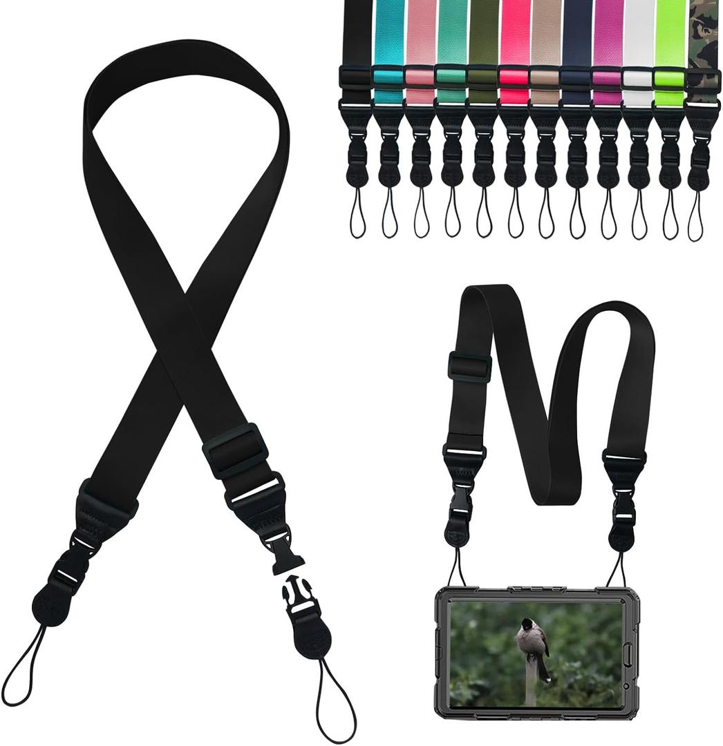 Adjustable Shoulder Strap:Comfortable for iPad Strap Nylon Neck Lanyard for iPad/Samsung Tablet Case,Camera Binocular Crossbody Laptop Luggage Bag (Black)