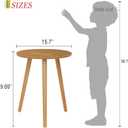 AWASEN Round Side Table, Small End Table for Living Room, Modern Accent Coffee Side Table with Solid Wood Legs for Small Space, Easy Assembly, Brown, round, 16-inch diameter x 19.5-inch height