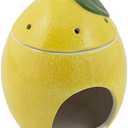 Boston International Wax Melt Warmer Ceramic Tealight Tart Burner, 5" Tall, Lemon