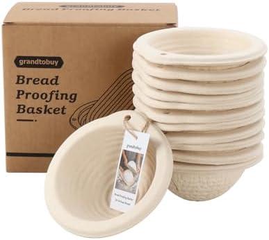 13cm/5inch Mini Sourdough Banneton Round Pulp Bread Proofing Basket Set 12 with Linen Liners Homemade Bread Baking Supplies
