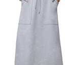 SOFIA'S CHOICE Women's Drawstring Maxi Skirt with Pockets High Waist A Line Long Skirts Grey Small (Gray, S)