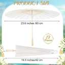 Aodaer 12 Pieces Wedding Paper Umbrella 23.6 Inch White Paper Decorative Chinese Japanese Parasol Umbrella Crafts Vintage DIY Painting Decor Wedding Favor for Photography Props Bridal Party