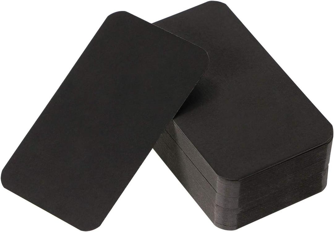 Tupalizy 100PCS Small Blank Paper Message Note Business Cards Double-Sided Mini Greeting Place Name Vocabulary Word Flash Cards Graffiti Scrapbookings DIY Gift Tags Label (Black)
