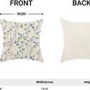 Spring Pillow Covers 18x18 Pack of 2 Purple Floral Throw Pillow Covers Outdoor Decoration Summer Decor Purple Flower Pillowcase Farmhouse Decorative Linen Cushion Case for Home Couch Sofa
