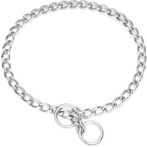 Strong Chain Dog Collar, Stainless Steel Metal Link Dog Silp Collars for Training Walking, Waterproof, Arnish Resistant Metal Chain Collar for Dogs, 3.0mm 21.5inches (Dog's Neck 16-18inches)
