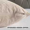 FUTEI Pack of 2 Velvet Throw Pillow Covers 16x16 Inch, Beige