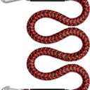 7 Feet Bungee Dock Line Boat Accessories 1-Pack Mooring Lines with Two 316 Stainless Clip 7ft Stretch to 14ft (Red+Black, 7 Feet)