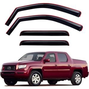 in-Channel Window Visors Rain Guards Shield for 2006-2014 Honda Ridgeline, Window Vent Wind Deflectors Visors Shades for 06-14 Ridgeline