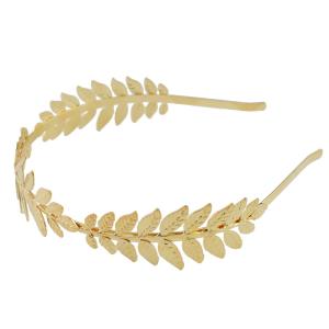Roman Goddess Dainty Bridal Wedding Leaves Headband Hair Crown - Fashion Vintage Laurel Leaf Branch Hair Band Hair Accessories for Women (Gold)