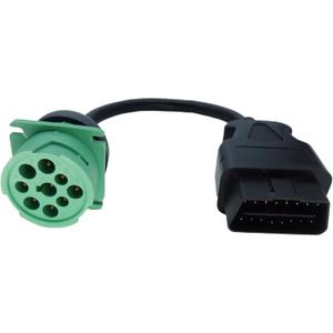 OBD2 Male to 9pin J1939 Female Adapter Cable OBDII to Green J1939