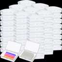 Reallnaive 50 Pcs Travel Soap Container Portable Plastic Soap Boxes Bulk with Lid Homeless Donations Bulk Gym Shower Tour Groups Hotel Outdoor Camping (White)