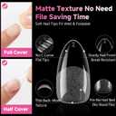 UNA GELLA 504Pcs Medium Pointed Almond Nail Tips, Pre-shape Almond Gel Nail Tips Half Matte Full Cover Acrylic Clear Press on Fake Nails Tips for Nail Extension Nail Art DIY Salon 12 Sizes