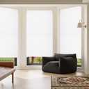 MYshade 6 Pack Temporary Light Filtering Paper Shades for Windows,Paper Pleated Blinds with Adhesive,No Tools No Drilling Free Cut Size Temporary Room Darkening Shades(White, 48" W x 72" H)