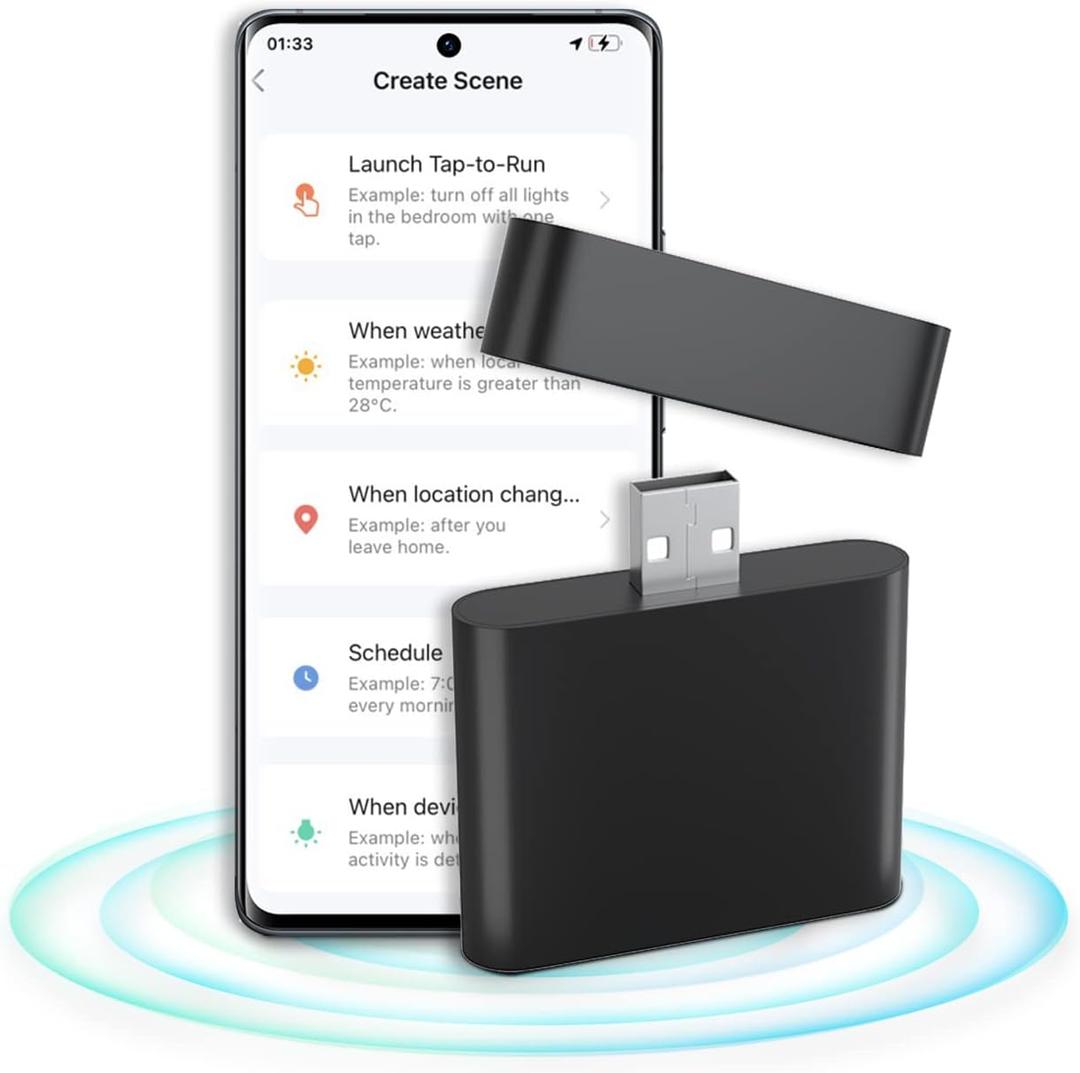 Smart Hub Compatible with Alexa/Google Home, Make Remote Control Blinds to Be Smart, Motorized Blinds Hub, Smart Bridge Work with Tuya App
