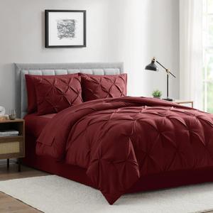BOURINA Comforter Sets 8 Pieces - Pleat Quilted Soft Warm Oversized Microfiber Luxury Comforter Set, Red Violet Queen (88x88inch) BOURINA Comforter Sets 8 Pieces - Pleat Quilted Soft Warm Oversized Microfiber Luxury Comforter Set, Red Violet Queen (88x88inch)
