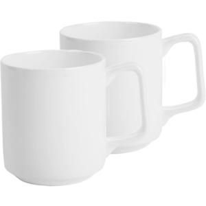 Fine Bone Ceramic Coffee Mugs Set of 2 with Handles for Hot Beverages Coffee Cappuccino Latte Cocoa Tea Perfect for Home (15oz)