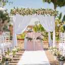 White Backdrop Curtains for Wedding Party: 2 Panels 5ft x 10ft Chiffon Photo Drapes for Birthday Parties Baby Decorations 10ft x 10ft