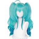 Wiggy Mermaid Blue Ponytail Wig + Cap, Little Devil Wig for Halloween Costume Cosplay