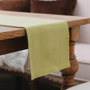 Soft Caddice Faux Linen 2 Side Table Runner, eco-Friendly Fabric Handcrafted Runner, Green 12 x 120 Inch