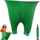 Granny Pants Yard Game Set Giant Outdoor Party Activity for Kids and Adults, Big Pants Ball Catching Set with 4 Balloons and Pump, Funny Lawn Activity, Ring Toss Games (Dark Green)