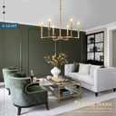 Gold Chandelier Light Fixture 6-Light Candle Dining Room Chandelier Lighting Over Table Vintage Brass Metal Chandeliers for Bedroom Kitchen Island Foyer Entryway, 26in