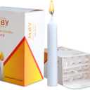 Small Taper Candles 4 Hours - 5 Inches Tall - Pack of 12 - Thin Short - Unscented - White - Household Diner - Smokeless Flame - Emergency Candles - Candlelight Services
