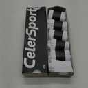 CS CELERSPORT 6 Pack Men's Running Ankle Socks with Cushion, Low Cut Athletic Sport Tab Socks (Large, White)