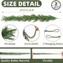 Christmas Garland Norfolk Pine Garlands Artificial Greenery Garland for Mantle Table Fireplace Stairs Christmas Decor Garland Windows Porches Holiday Garlands Indoor Outdoor Decoration (5FT)