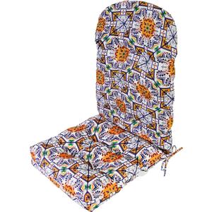 HPNSOTDR Outdoor Rocking Chair Cushion,47x19 inch Water Resistant,Set of Seat & Back Thick Tufted Cushion with Tie Straps,  Persimmon