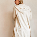 MEROKEETY classic comfy and fashion Size XL White Comfy Cardigan with Hood
