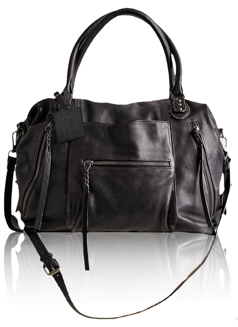 Women's Large Tote Bag 21L City Tote Bag Fall Purse with Zipper Women Vegan Leather Hobo Handbags with Strap