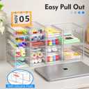 Acrylic Makeup Organizer with 13 Drawers, Bathroom Counter Organizer, Acrylic Organizers, Desk Organizer, Office Supplies, Storage Drawers for Cosmetic, Pencil, Coffee, etc. 3 Pack