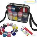 24-piece Crochet Starter kit Includes 12-Color Yarn Bundle, 2 Crochet Hooks, 9 Stitch Markers, and a Storage Bag; Complete Knitting Set Suitable for DIY Crafts and Scarf Making