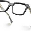 VISOONE Rectangle TR90 Blue Light Blocking Glasses Computer Eyewear with Preppy Look for Women and Men Cougar, Black