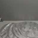 Round Silver Christmas Placemats for Dining Table Mats Set of 6 Wipeable Snowflake Placemats for Kitchen Table Plastic Soft PVC Place mats Durable Heat Resistant Non-slip Washable Table Mats 15"