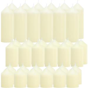 36 Pcs Ivory Pillar Candles Bulk Set3 Different Lengths 2 x 3/4/6 Inch (12 Each)Hurricane CandlesDripless Unscented SmokelessGives You a Better Atmosphere When Organizing an Event Party. (36 Pointed-tip)